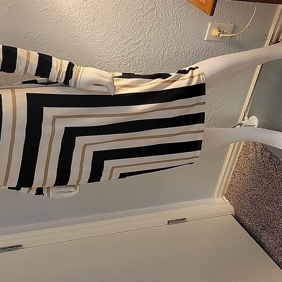 CATO Space Age Geometric Atomic Mod Long Sleeve Bodycon Longline Dress - Picture 5 of 10